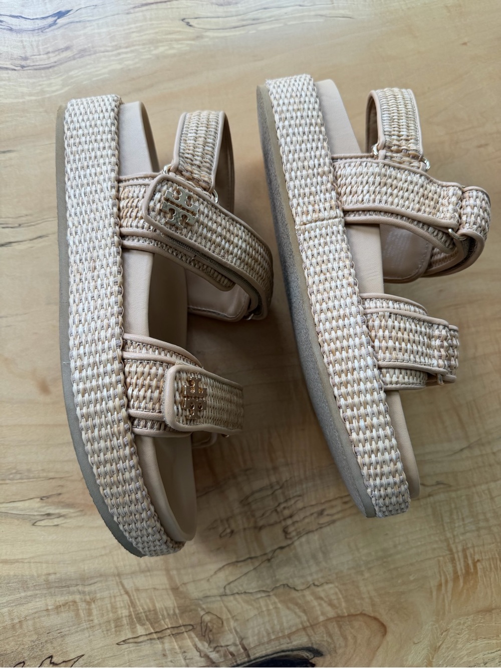 Tory Burch- Kira Sport Sandal - Tan Woven Platform- worn once - Picture 6 of 10